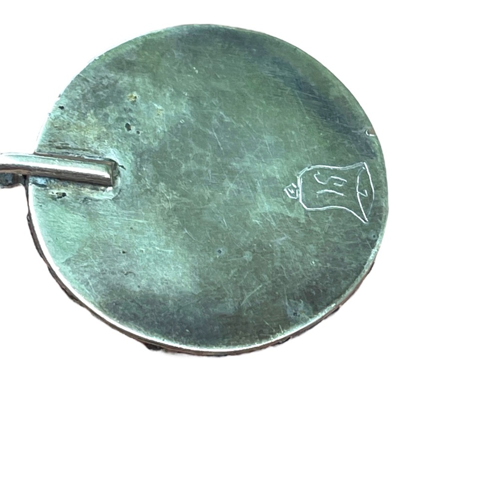 Vintage authentic Navajo Signed Turquoise pendant silver - Picture 2 of 6